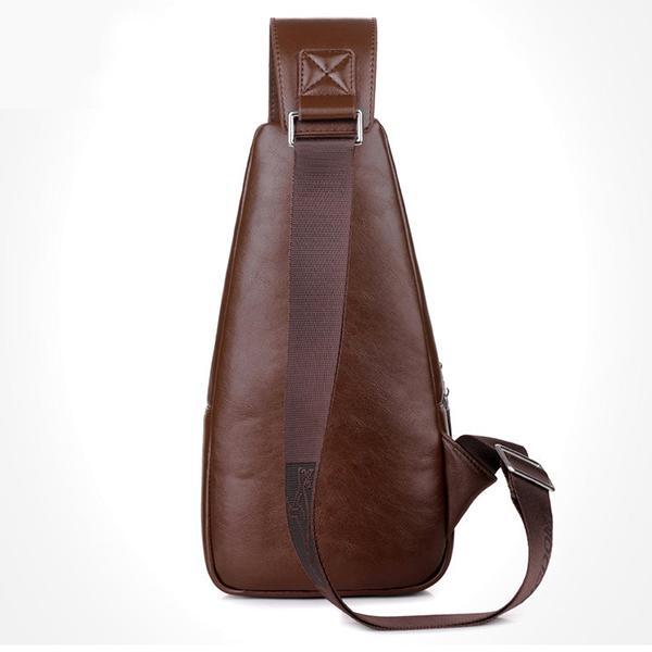 Men's Anti-theft Vintage Sling Bag with USB Charging Port