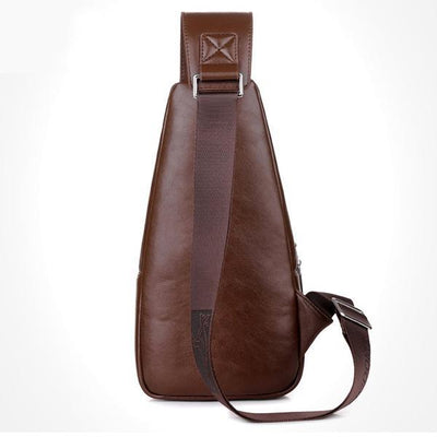 Men's Anti-theft Vintage Sling Bag with USB Charging Port