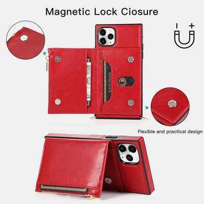 2-IN-1 Phone Case Wallet for iPhone/Samsung with Coin Purse Crossbody Strap