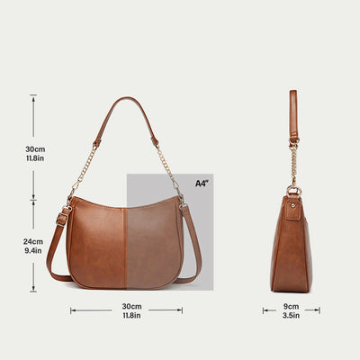 Shoulder Bag For Women Double Strape Elegant PU Leather Bag