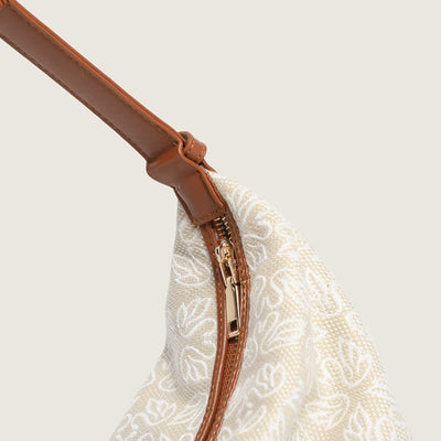 Canvas Handbag for Women Houndstooth Print Shoulder Bag Hobo Satchel
