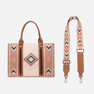 Vintage Linen Cotton Handbag For Women Bohemian Crossbody Tote