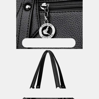 Shoulder Bag for Women Vegan Leather Tote Handbag with Zipper Closure