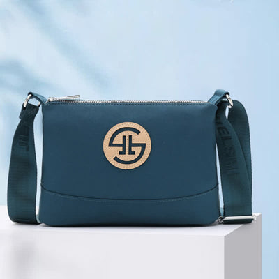 Triple Zip Small Crossbody Bag Lightweight Waterproof Nylon Handbag for Women