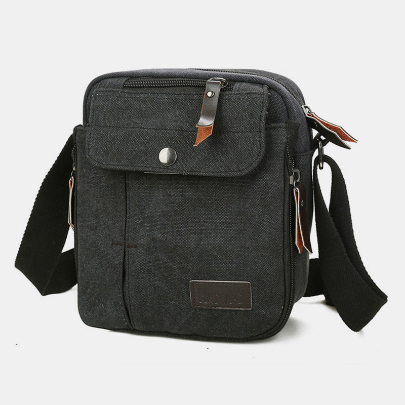 Mens Small Messenger Bag Multi-Slot Travel WorK Canvas Shoulder Bag
