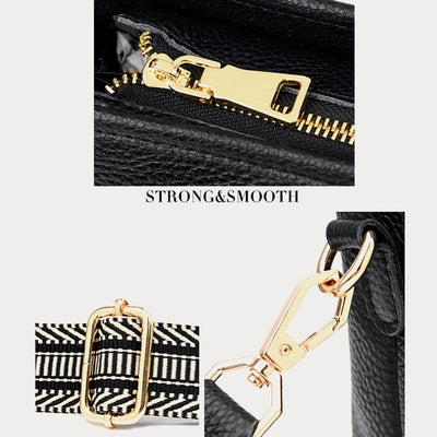 Crossbody Bag For Women Solid Color Lychee Pattern Leather Bag