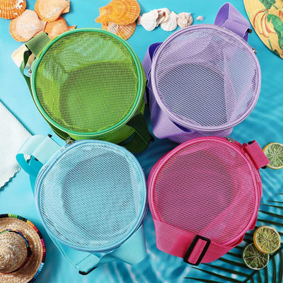4 Pieces Beach Bag For Children Summer Holiday Shell Collecting Bag