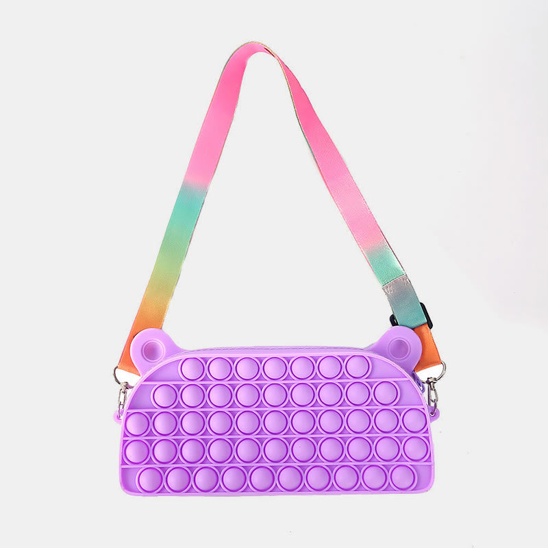 Cute Sling Bag For Kids Silica Gel Adjustable Crossbody Bag