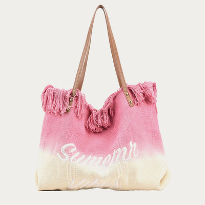 Tote For Women Gradient Color Style Tassel Large Daily Purse