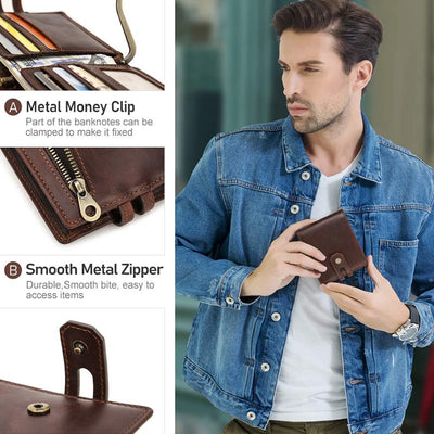 Bifold RFID Blocking Leather Wallet
