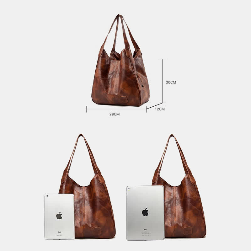 Large Capacity Simply Fashion Shoulder Bag Triple Layer Hobo Bag