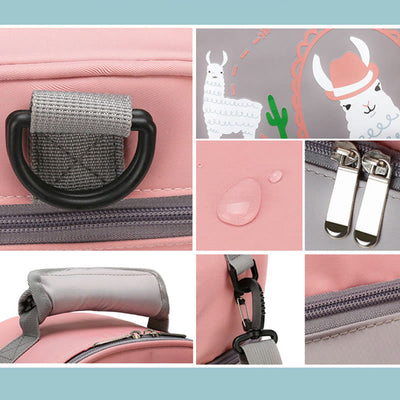 Mommy Bag For Women Cartoon Multifunctional Two-Layer Design Outdoor Backpack