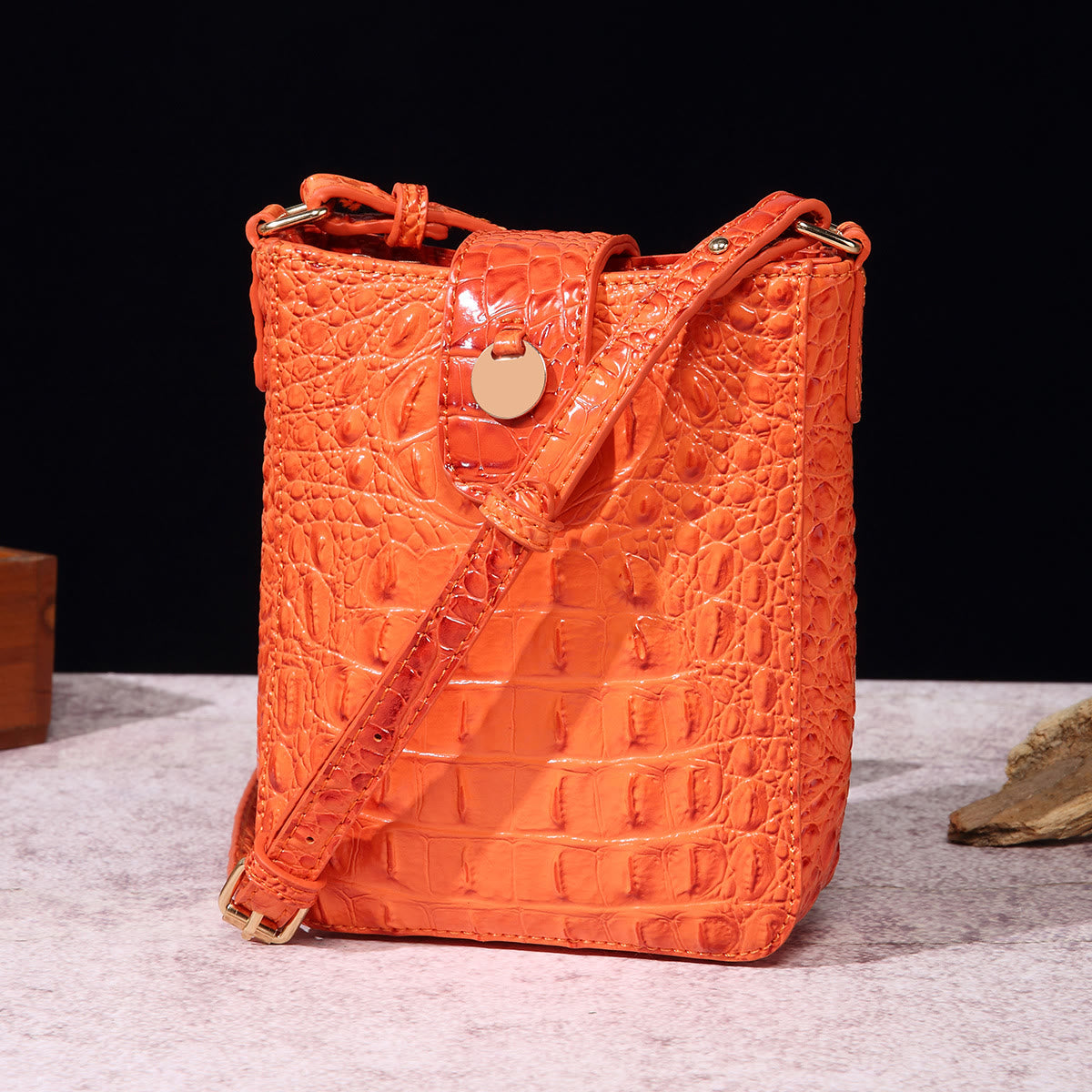 Crossbody Bag For Women Retro Crocodile Pattern Phone Bag