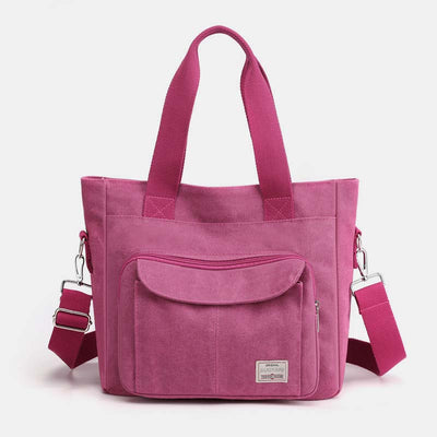 Women's Canvas Top Handle Handbag Multi-pocket Crossbody Shoulder Bag Tote Purse