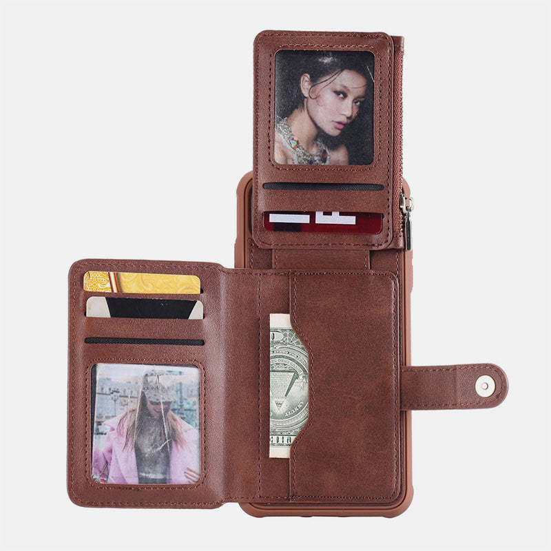 Multi-Slot Leather Wallet Case for iPhone Samsung