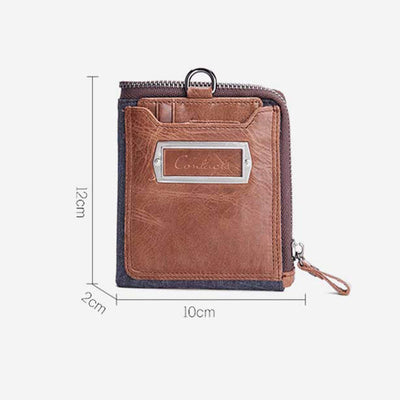 Vintage Leather Wallet Super Roomy Bifold Short Wallet for Men