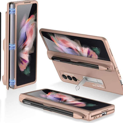 Samsung Galaxy Z Fold 3 Sturdy Phone Case With S-Pen Holder Built-in Magnetic Kickstand
