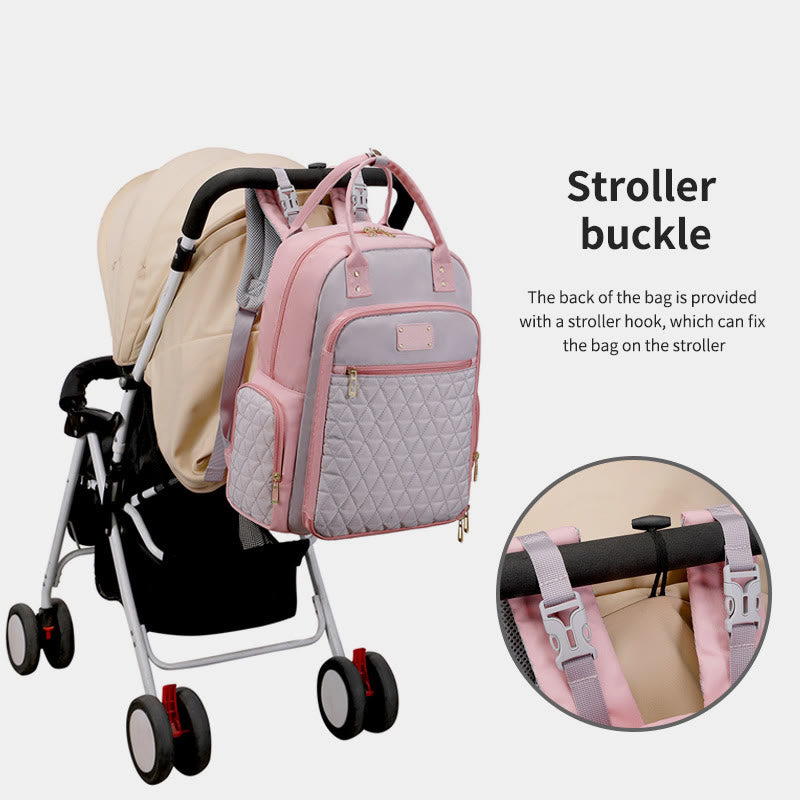 Portable Mommy Bag For Women Outdoor Waterproof Multifunctional Oxford Backpack