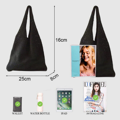 Tote Bag For Women Ethnic Style Wool Knitted Shoulder Bag