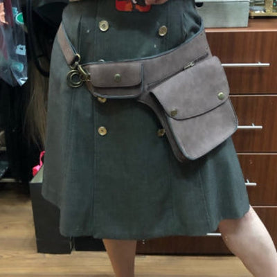 Medieval Handmade Vintage Practical Leather Waist Bag for Daliy Parties