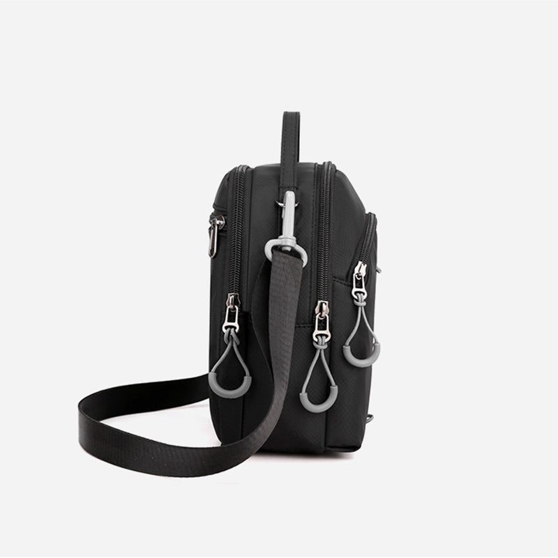 Double Layer Nylon Small Womens Mens Crossbody Bag Waterproof Lightweight Purse
