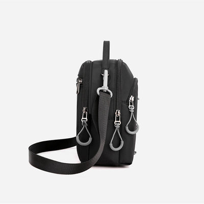 Double Layer Nylon Small Womens Mens Crossbody Bag Waterproof Lightweight Purse