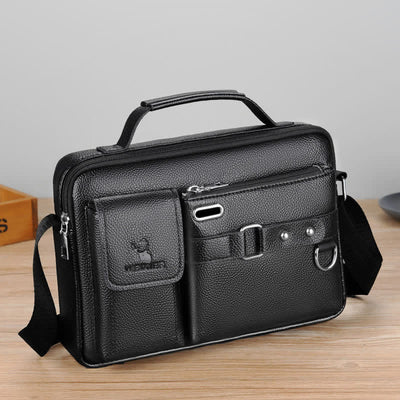 Retro Leather Satchel Messenger Bag for Men Traval Shoulder Bag