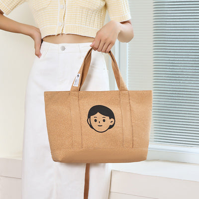 Floral Tote For Women Commuter Eco-Friendly Cork Shoulder Bag