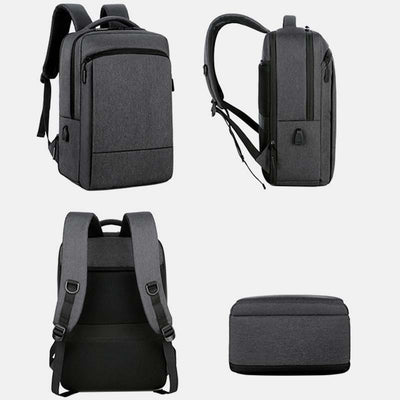 Large Capacity Lightweight Waterproof Expandable Business Backpack With USB Charging Port