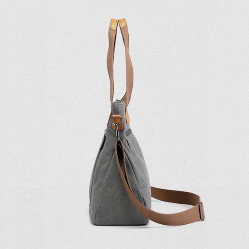 Floral Print Canvas Handbag for Women Top Handle Satchel Crossbody Bag