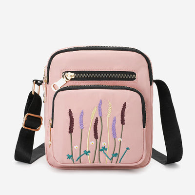 Lightweight Water & Tear Resist Women Purse Multi-pocket Embroidery Crossbody Bag Shoulder Bag