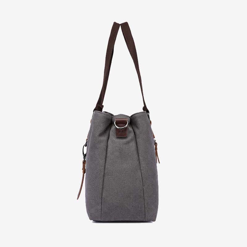 Triple Compartment Canvas Totes Handbag Multifunction Casual Crossbody Shoulder Purse