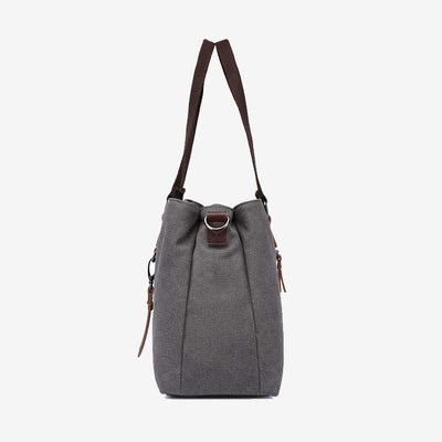 Triple Compartment Canvas Totes Handbag Multifunction Casual Crossbody Shoulder Purse