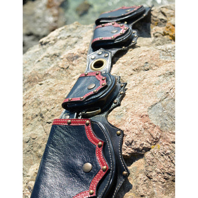 Waist Bag for Women Men Medieval PU Leather Rivets Waist Bag