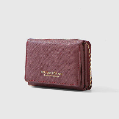 Trifold Multi-Slot Short Wallet Mini Wallet for Women Girls