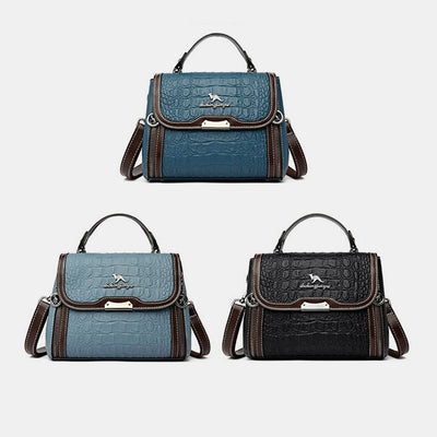 Crocodile Print Handbag For Women Roomy PU Leather Crossbody Bag