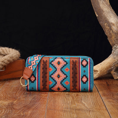 Bohemian Wallet Vintage Canvas Ethnic Style Small Clutch For Women
