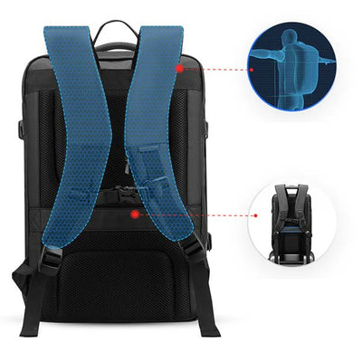 Expandable Capacity Multi-Layer Business Waterproof Backpack with Clock