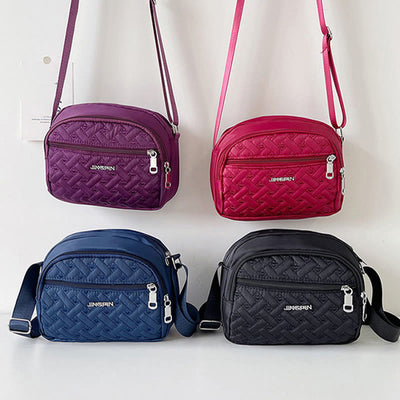 Oxford Lightweight Crossbody Bag Heart Diamond Pattern Soft Purse