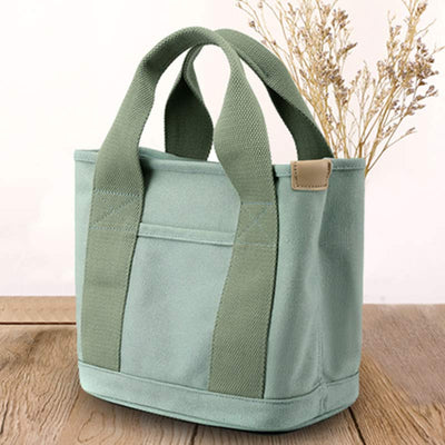 Multi-Pocket Handbag for Women Casual Canvas Tote Bag Daily Purse