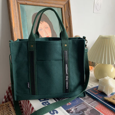 Laptop Tote Handbag Canvas Shoulder Bag Briefcase for Travel Office School