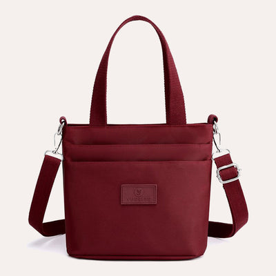 Functional Crossbody Bag Shoulder Bag Multi-pocket Lightweight Solid Color Handbag