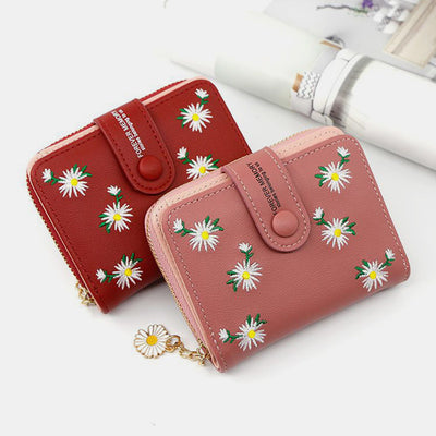 Cute Embroidery Wallet With Coin Purse