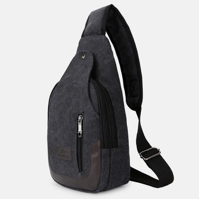 Canvas Sling Bag for Men Outdoor Travel Camping Chest Day Pack
