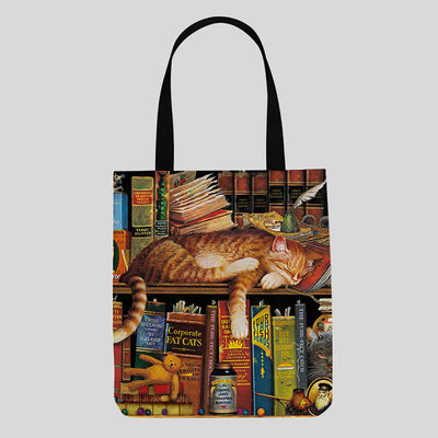 Cute Kitty Canvas Tote Bag for Women Men Multifunction Shoulder Purses