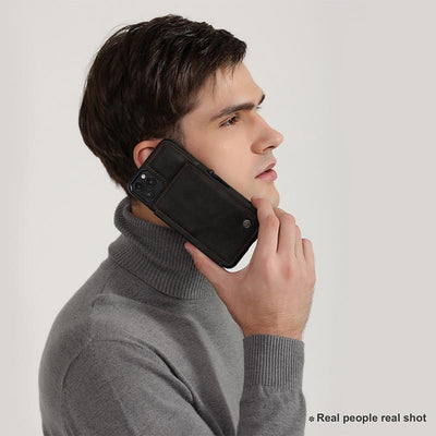 2 IN 1 Anti-theft RFID Phone Bag Wallet Smartphone Case Compatible with iPhone