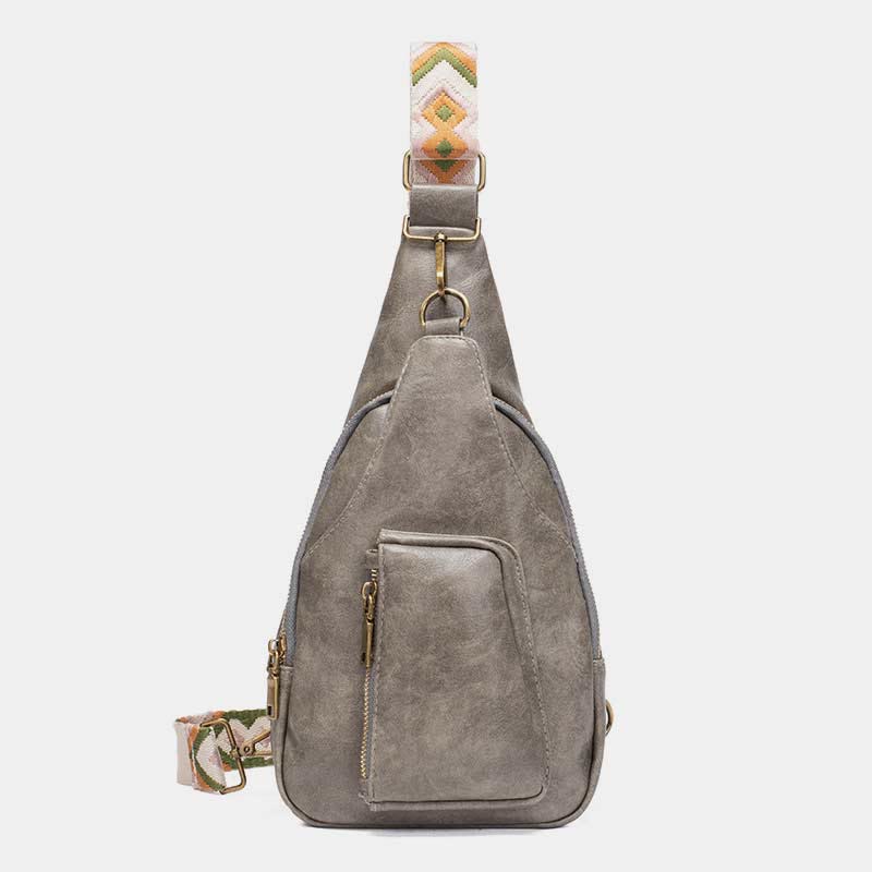 Vintage Soft Leather Sling Bag for Women Large Capacity Shoulder Daypack