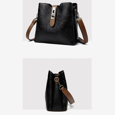 Vegan Leather Bucket Bag Women Elegant Dating Crossbody Bag