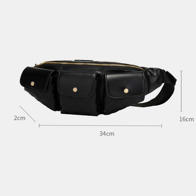 Waist Bag For Men Leather Casual Outdoor Crossbody Shoulder Bag