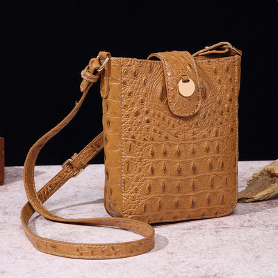 Crossbody Bag For Women Retro Crocodile Pattern Phone Bag